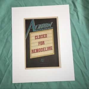 Closed Remodeling Cover comic Art matted action